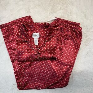 Jessica Red Patterned Women's Pajama Top&Bottoms Size 14-16